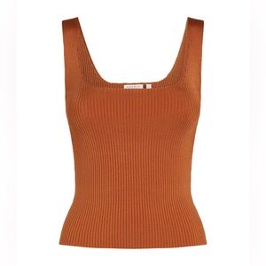 Sandro Paris Ribbed Tank // Burnt Orange